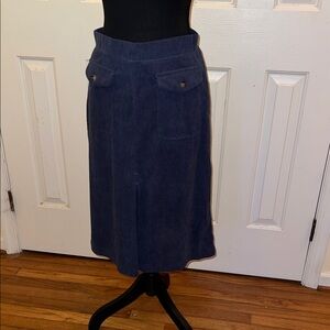 HALARA Dark Blue Corduroy A-Line Skirt (S)